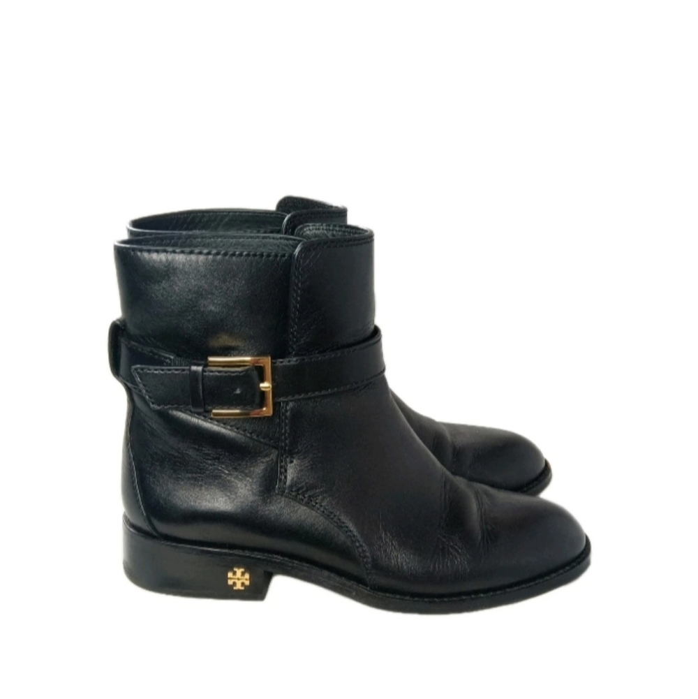 Tory Burch Brooke Black Leather Ankle Boots Women's Size 6